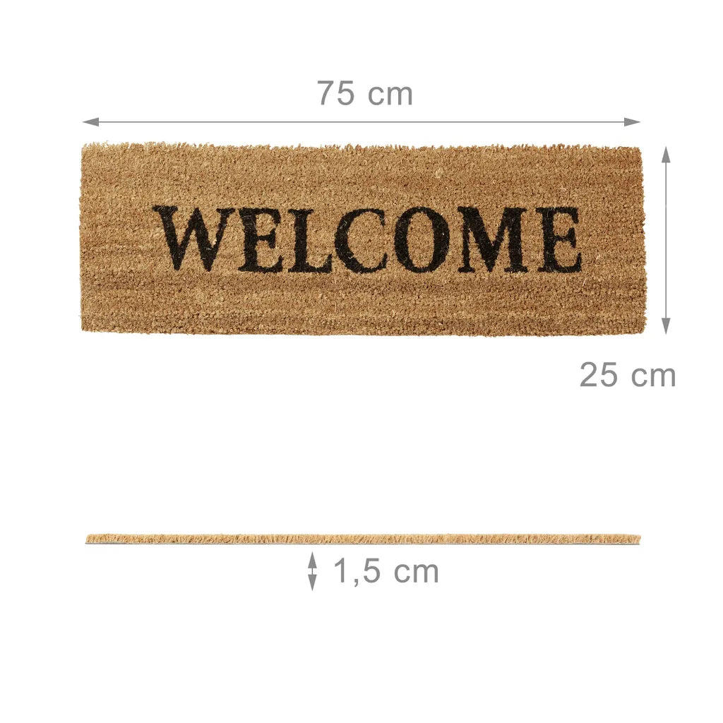  Relaxdays Fußmatte Schmal WELCOME