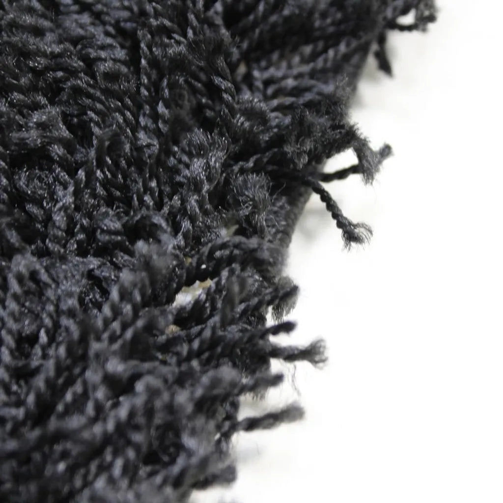  Merinos Shaggy Plus Black Hochflor Rund, Größe:120 X 120 Cm