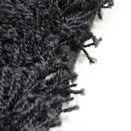  Merinos Shaggy Plus Black Hochflor Rund, Größe:120 X 120 Cm