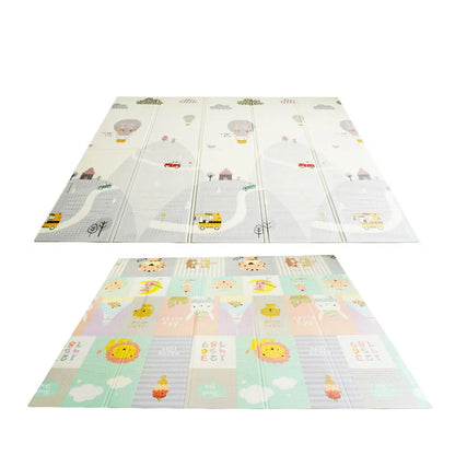  Babymatte DICKE 1,5 Cm. Faltbare Kindermatte Baby Spielmatte- 180x200x1.5cm. Wendefähige Und Ungiftige Wasserdichte Schaumstoff Kinderteppich- Krabbelmatte Spiel-Teppich Bodenmatte Kinder-Matte