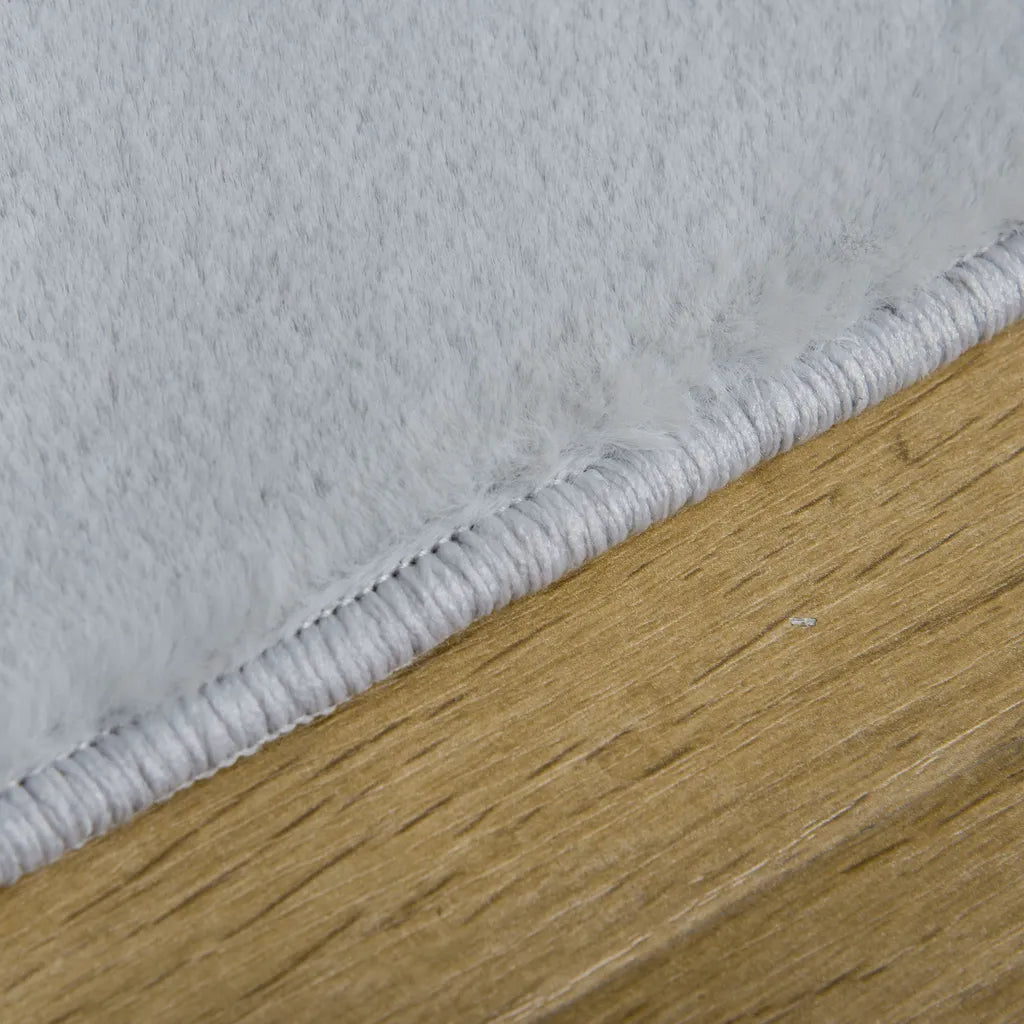  HOMCOM Flauschiger Teppich Kurzflor Anti-Rutsch Unterseite Für Wohnzimmer Schlafzimmer Modern Grau 160 X 230 Cm
