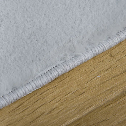  HOMCOM Flauschiger Teppich Kurzflor Anti-Rutsch Unterseite Für Wohnzimmer Schlafzimmer Modern Grau 160 X 230 Cm