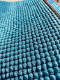  Sensino Chenille Badematte Blau Mit 3D Mesh-Rücken, Ca. 50 X 80 Cm