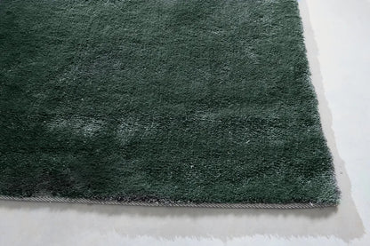  Moderner Kurzflor Teppich HEAVEN XXL 350x250cm Dunkelgrün Viskose-Optik
