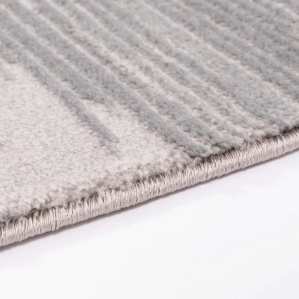  Teppich Modern Designer Flachflor Mit Streifen, Meliert, Hoch-Tief-Effekt In Grau Für Wohnzimmer Und Schlafzimmer, Größe In Cm:200 X 290 Cm