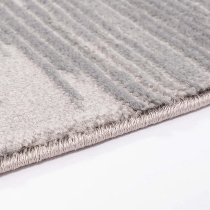  Teppich Modern Designer Flachflor Mit Streifen, Meliert, Hoch-Tief-Effekt In Grau Für Wohnzimmer Und Schlafzimmer, Größe In Cm:200 X 290 Cm