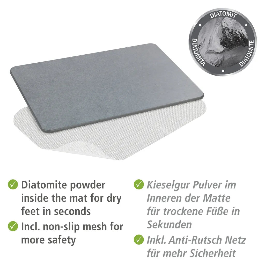 Wenko Badematte Simi Grau, 60 X 39 Cm