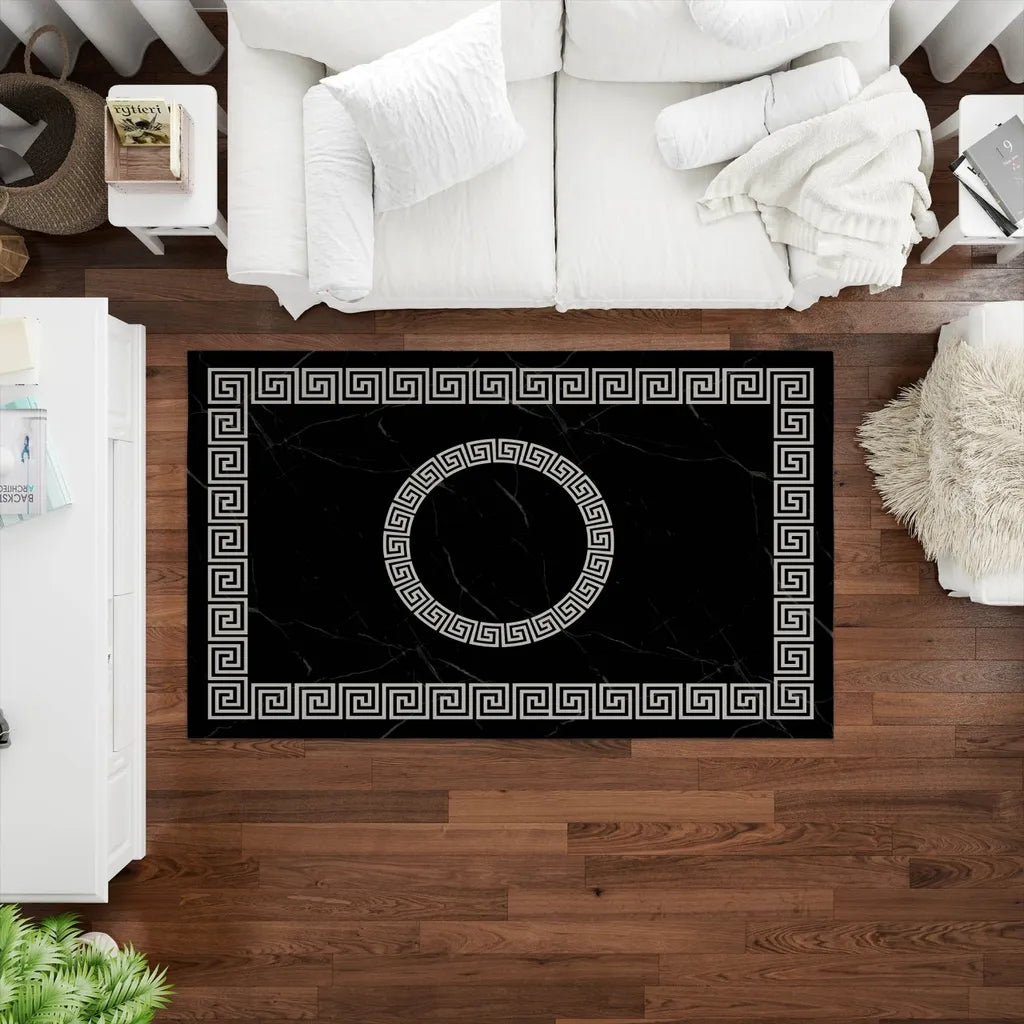  Teppich & Läufer Imperial Flach 7x Größen Schwarz & Silber 6mm HLO-JE45 160x230 Cm (3,68m²)
