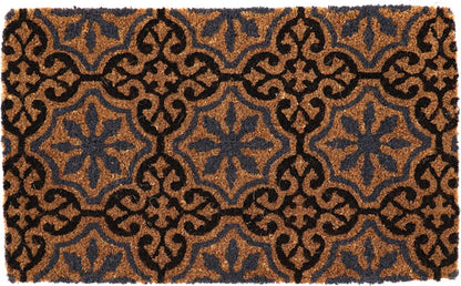  Zauberhafte Türmatte ROMANA Mosaik; Kokos Matte, Portugiesischer Stil, Rosettenmuster