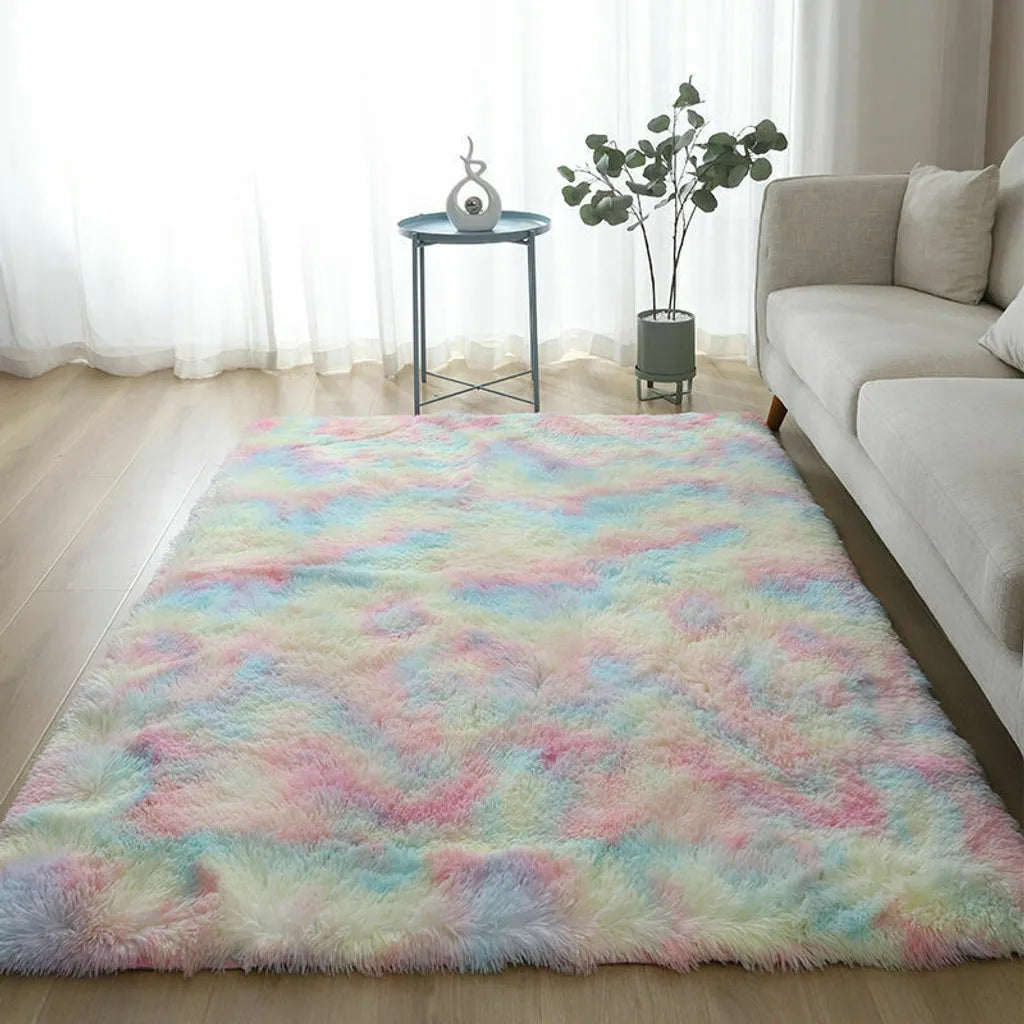  Regenbogen Übergroße Flauschige Teppiche 120*160cm Shaggy Area Rug Esszimmer Schlafzimmer Teppich Bodenmatte