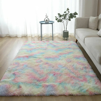  Regenbogen Übergroße Flauschige Teppiche 120*160cm Shaggy Area Rug Esszimmer Schlafzimmer Teppich Bodenmatte