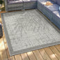  Teppich In- Und Outdoor Flachgewebe Terrasse Balkon Wintergarten Robust Abstrakt Grau Anthrazit Braun, Farbe:Anthrazit, Maße:140x200 Cm