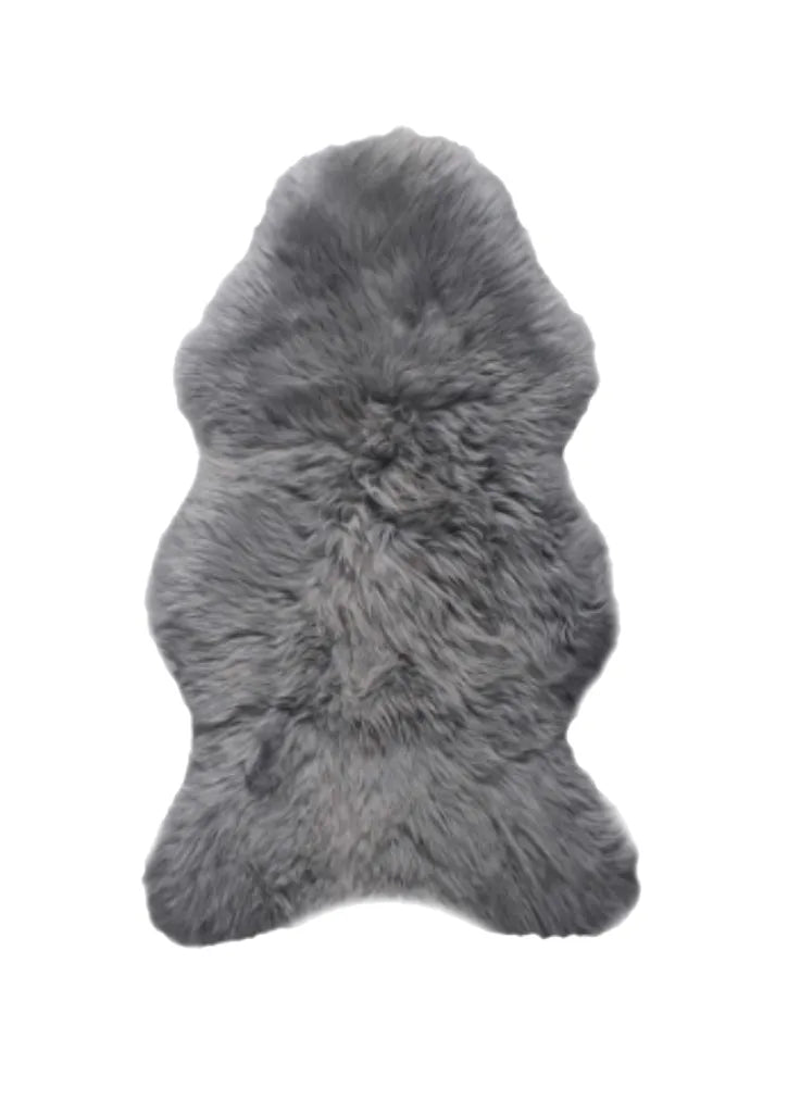  Walexo Schaffell Lammfell Läufer Naturfell Öko Gegerbt (100-110 Cm, GRAU)