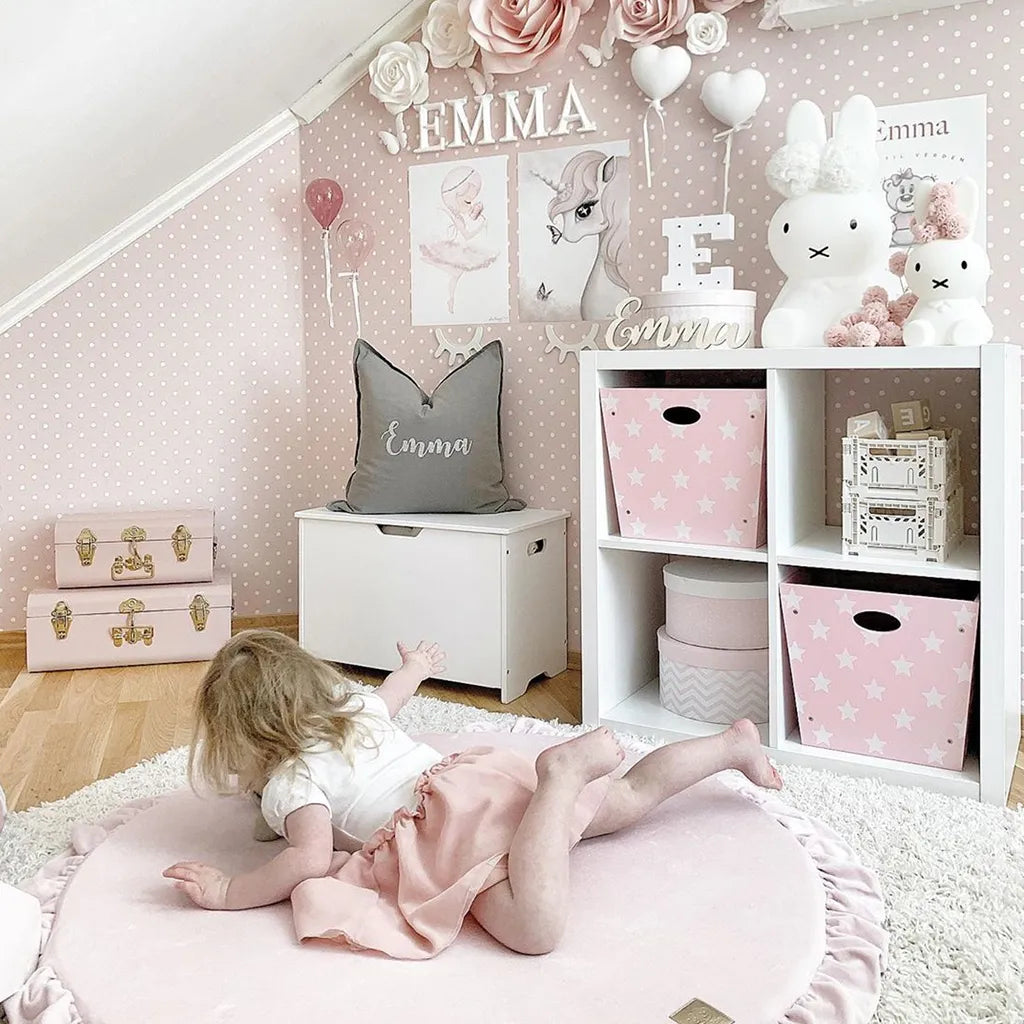  MeowBaby Baby Spielmatte Rund Mit Volant, Rosa