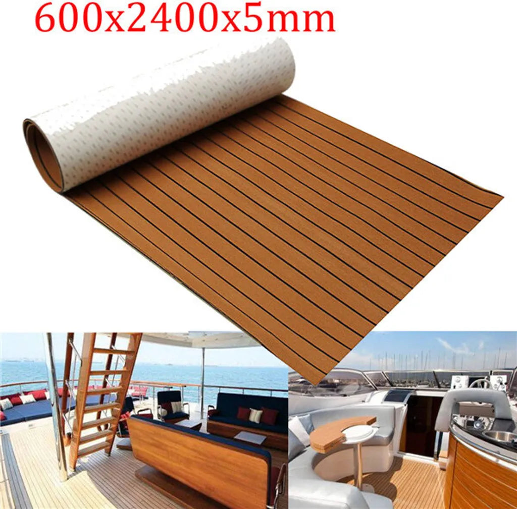  EVA Schaum Boot Yacht Bodenbelag-Matte Deck Teppich Teak Selbstklebend, 240*60cm