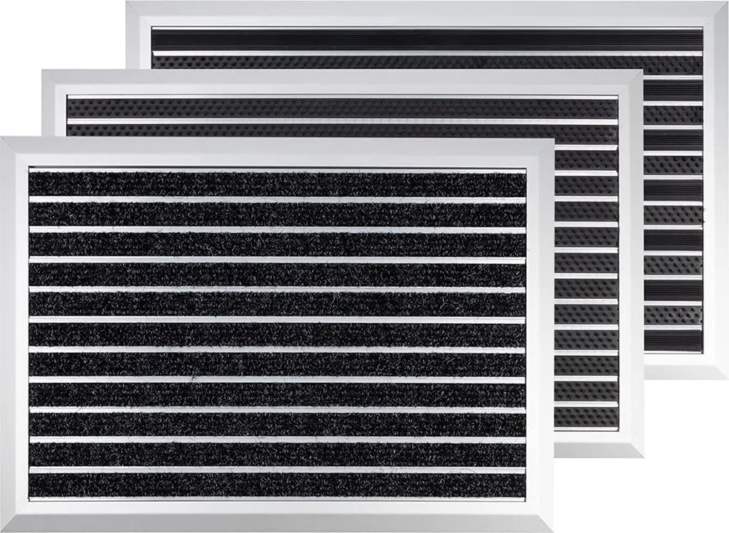  Alu-Fußmatte Spectral Textilfaser-Rips + Bürsten 54 X 83 Cm