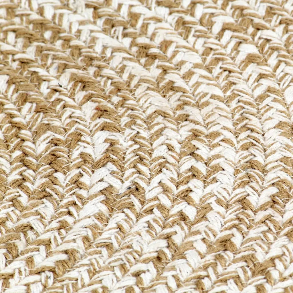  VidaXL Teppich Handgefertigt Jute Weiß Und Natur 120 Cm