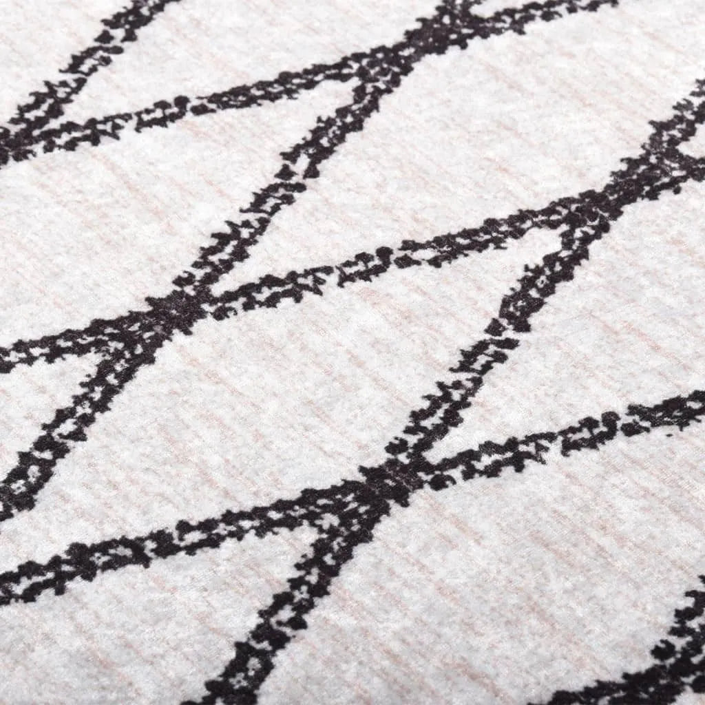  VidaXL Teppich Waschbar 80x300 Cm Schwarz Und Weiß Rutschfest