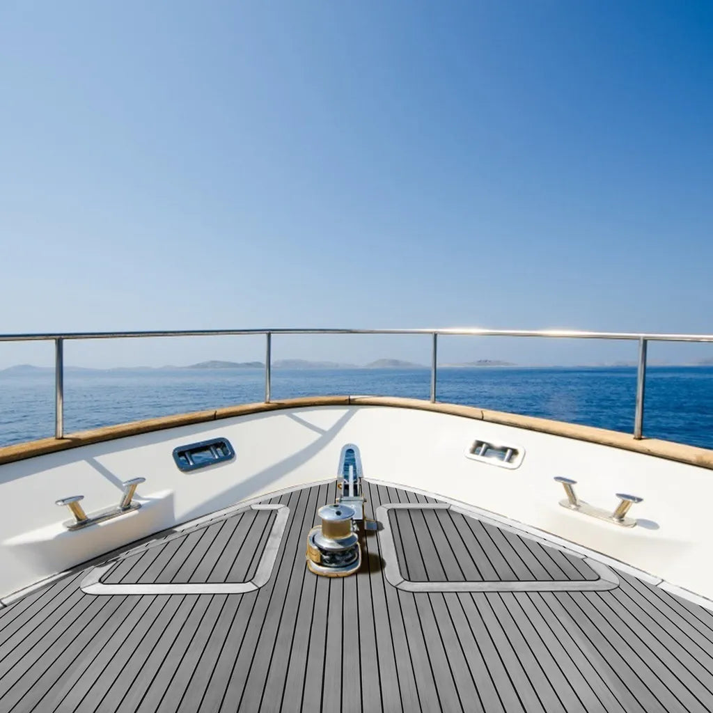  EINFEBEN Bodenbelag Matte Deck Teppich EVA Schaum Teak Yacht Selbstklebend Fußboden Deck Matte Grau 240x90cm