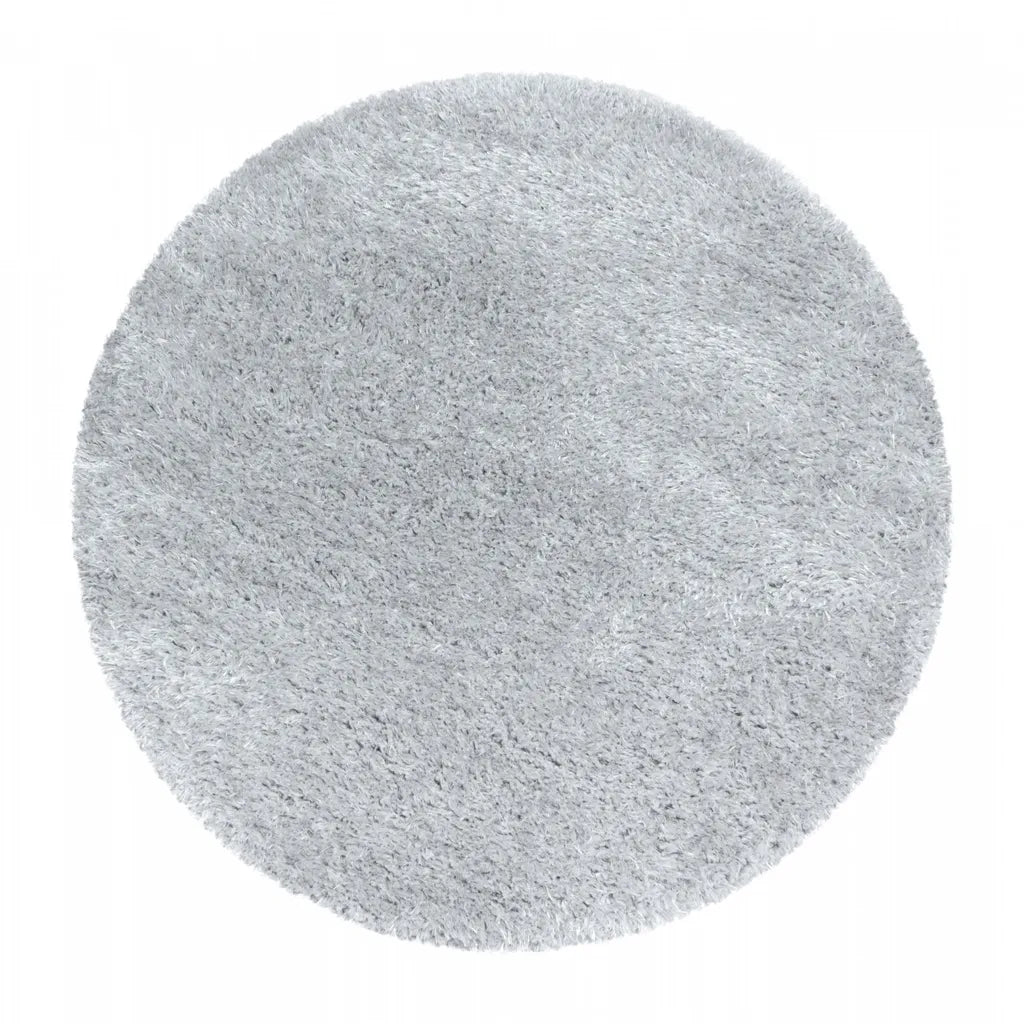  Wunderschöne Runde Shaggy Hochflor Langflor Teppich 50mm, In Verschiedene Farben, Größe:Ø 120 Cm Rund, Farbe:Hellgrau