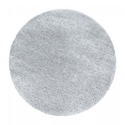  Wunderschöne Runde Shaggy Hochflor Langflor Teppich 50mm, In Verschiedene Farben, Größe:Ø 120 Cm Rund, Farbe:Hellgrau