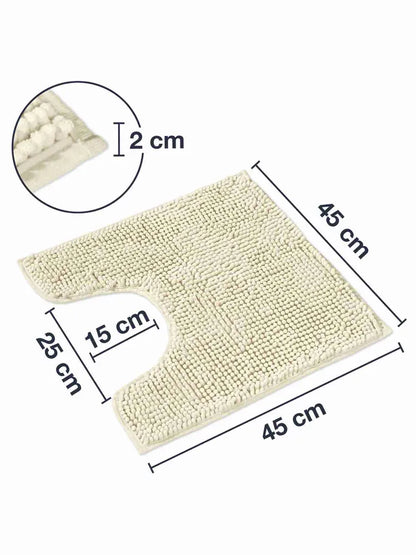  WohnDirect Badteppich Badematte 45 X 45 Cm Mit Ausschnitt PARIS Creme 45 X 45 Cm MIT Ausschnitt