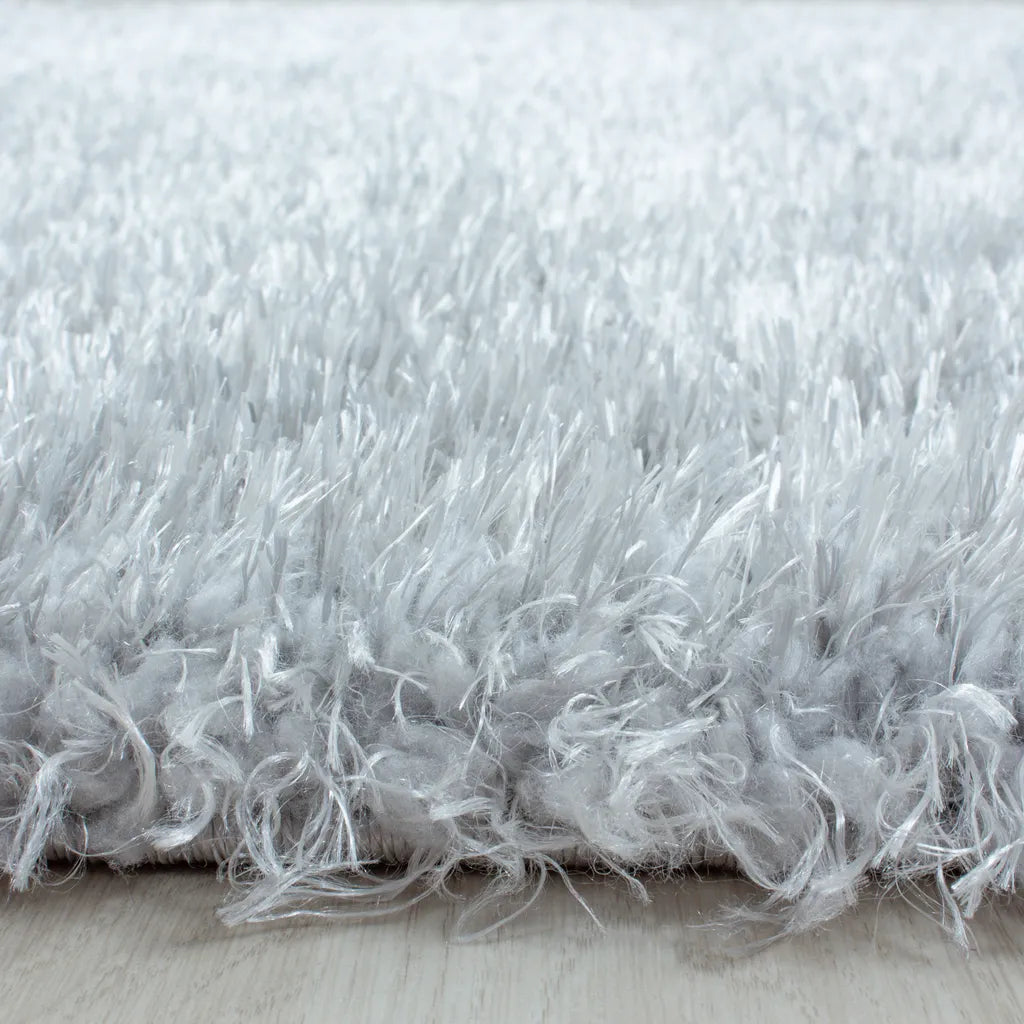  Wunderschöne Runde Shaggy Hochflor Langflor Teppich 50mm, In Verschiedene Farben, Größe:Ø 120 Cm Rund, Farbe:Hellgrau