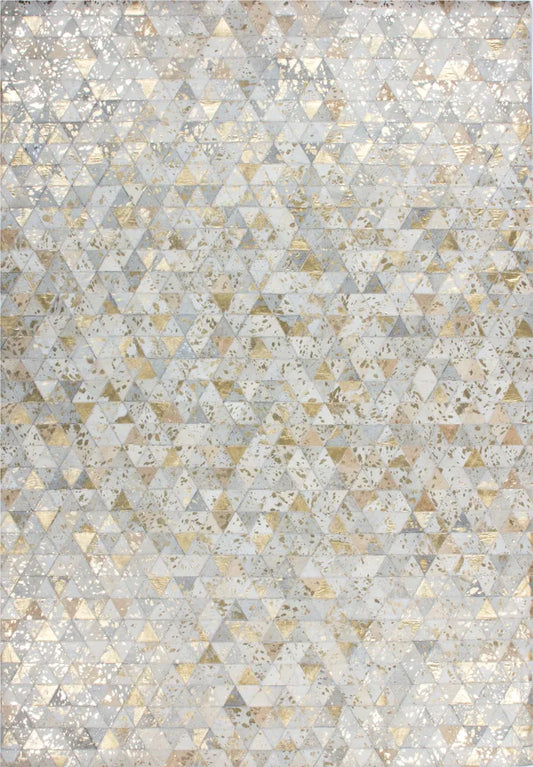  Kayoom - Leder Teppich Rocket 410 Elfenbein / Gold Grösse: 80cm X 150cm