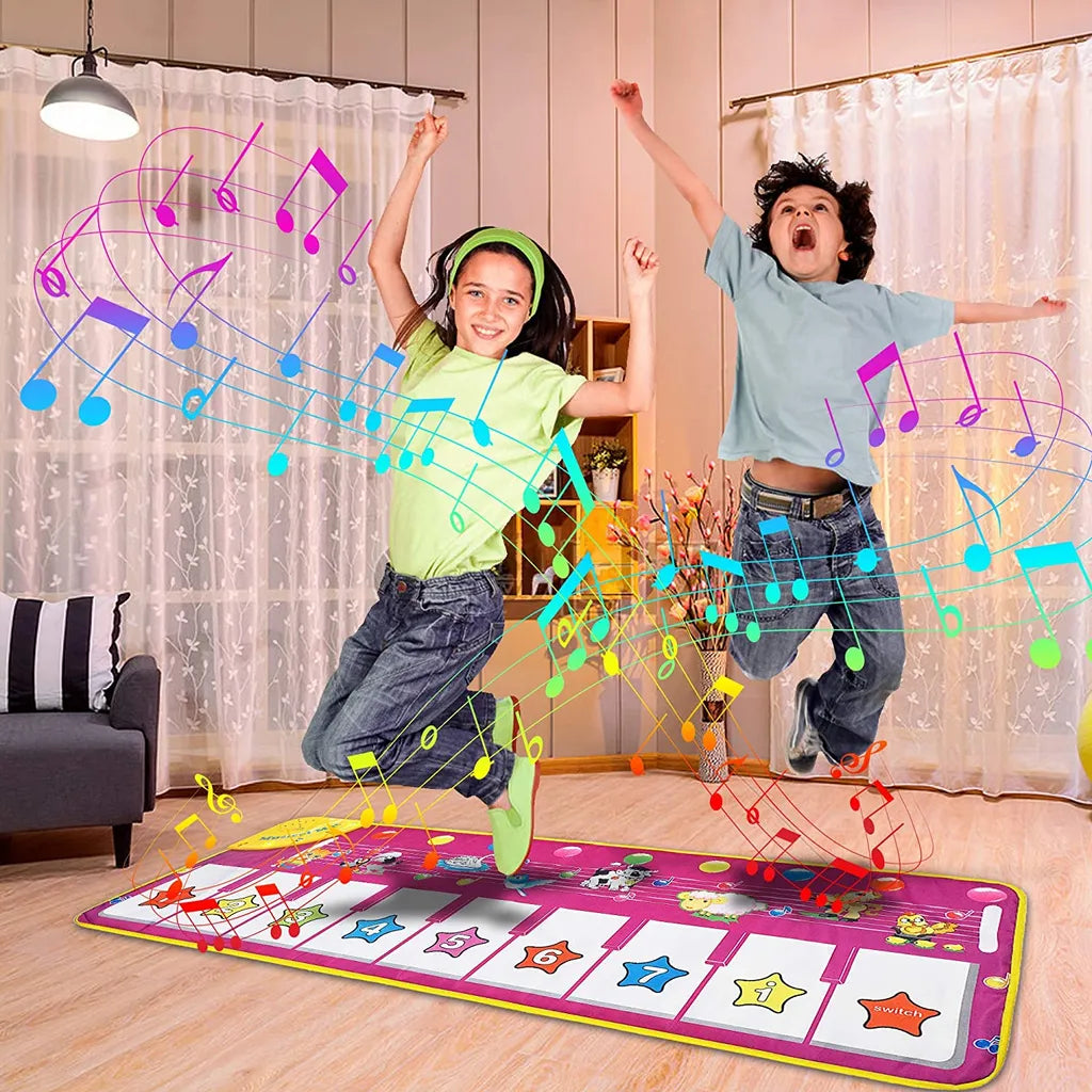  Spielzeug Piano Matte Tanzmatte Klaviertastatur Klaviermatte Musikmatten Touch Musical Teppich Für Babys Kleinkind Jungen Und Mädchen Geschenk 100*36 Cm