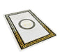  Wohnzimmerteppich Exklusiver Medusa Teppich Weiß-Gold Retro Vintage Stil Teppiche Mäander Carpet Versac Rechteck NEUHEIT 160x230 Cm 10 KG NEUHEIT 100 % Kunstseide Viskose