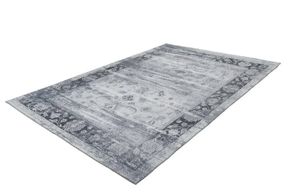  Qiyano Orientalischer Teppich Kurzflor Im Vintage-Look Für Wohnzimmer Grau, 170 X 240 Cm