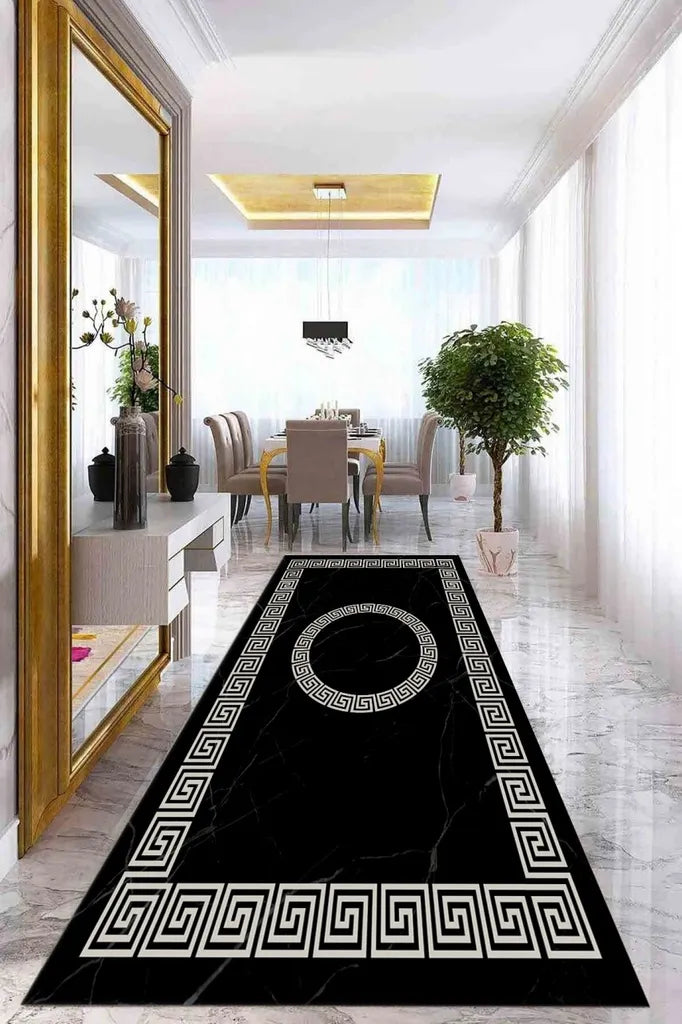 Teppich & Läufer Imperial Flach 7x Größen Schwarz & Silber 6mm HLO-JE45 160x230 Cm (3,68m²)