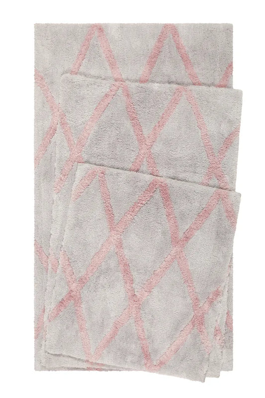 Homie Living - Badteppich - San Bosa - Grau/rosa - 55x65 Cm