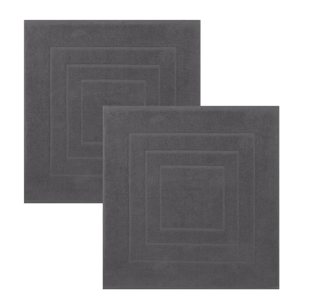  Betz 2 Stück Badvorleger PALERMO 100% Baumwolle Badematte Badteppich Duschvorlage Größe 60x60 Cm Qualität 680g/m² Farbe - Anthrazit