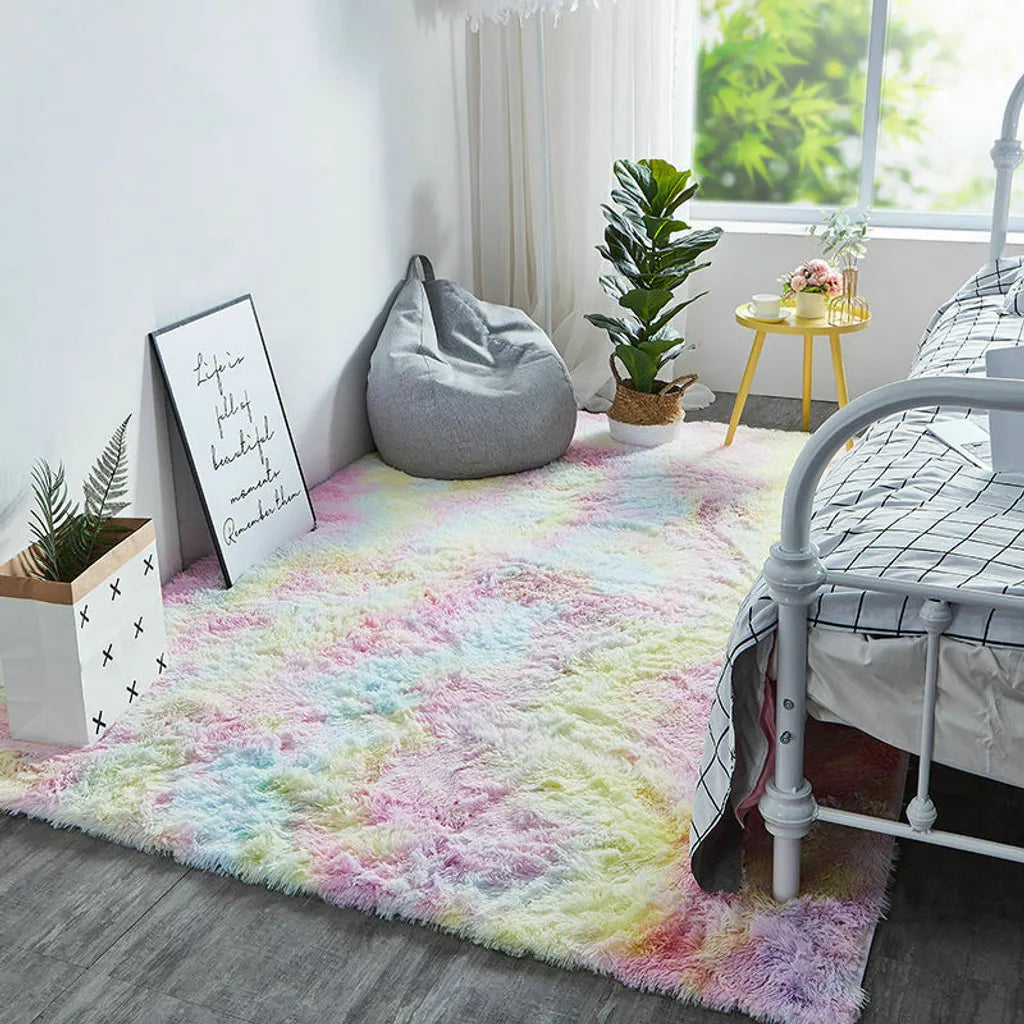  Regenbogen Übergroße Flauschige Teppiche 120*160cm Shaggy Area Rug Esszimmer Schlafzimmer Teppich Bodenmatte