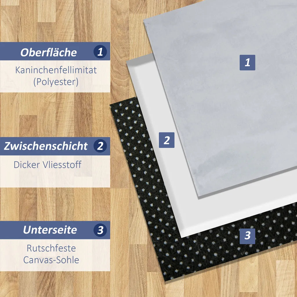  HOMCOM Flauschiger Teppich Kurzflor Anti-Rutsch Unterseite Für Wohnzimmer Schlafzimmer Modern Grau 160 X 230 Cm