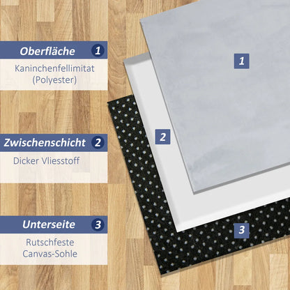  HOMCOM Flauschiger Teppich Kurzflor Anti-Rutsch Unterseite Für Wohnzimmer Schlafzimmer Modern Grau 160 X 230 Cm