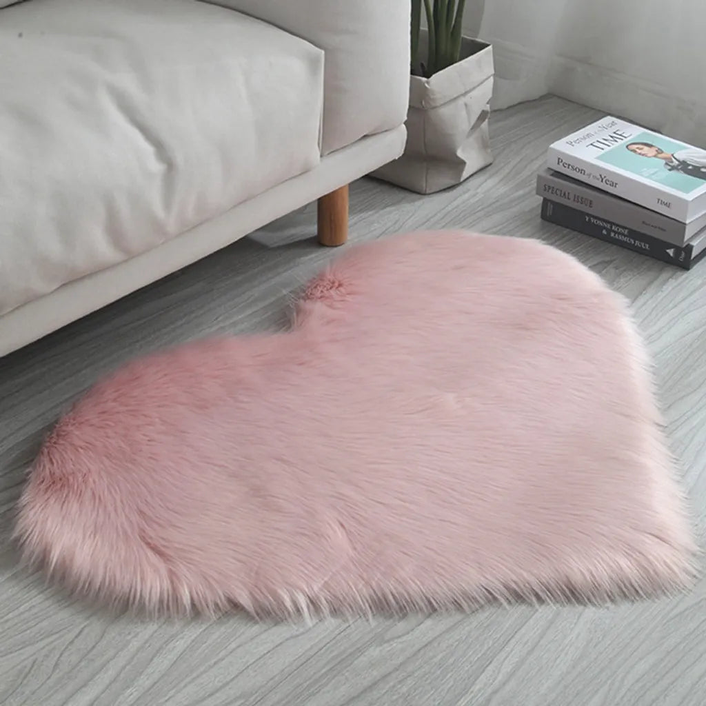  Liebestyp Flauschigen Teppich, Plüsch Flauschigen Bett Teppich Für Schlafzimmer Nach Hause-Rosa 30x40CM