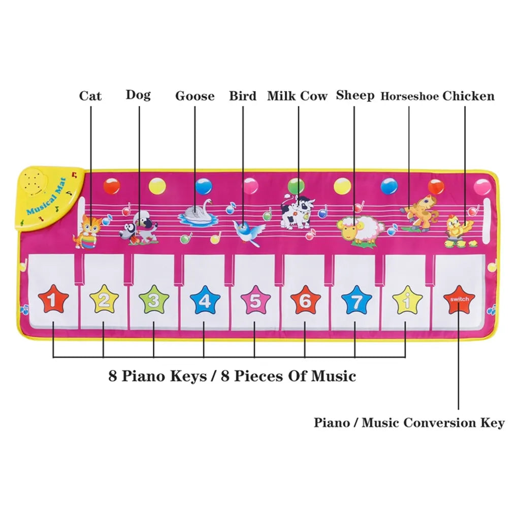  Kinder Baby Klavierteppich Klaviermatte Musikmatte Musik Klavier Matte Spielzeug 100*36cm