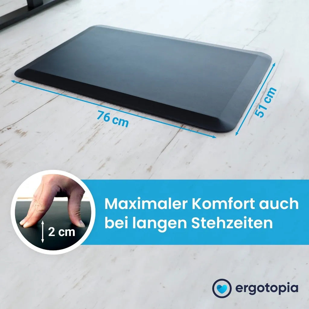  Ergotopia® Anti-Ermüdungsmatte Für Steharbeitsplätze, Ergonomische Arbeitsplatzmatte Für Gesundes & Schmerzfreies Stehen, Rutschfest & Langlebig, Ergonomische Schreibtisch Stehmatte