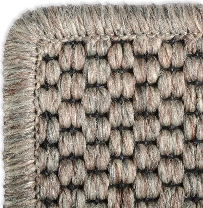  Teppich Läufer Kalkutta Sisaloptik Tiger-Eye-Design Wohnteppich Flurläufer Taupe 66x200 Cm