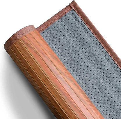  Bambus-Teppich Bambusmatte Mit Stoffrahmen Magenta 200 X 300 Cm Braun