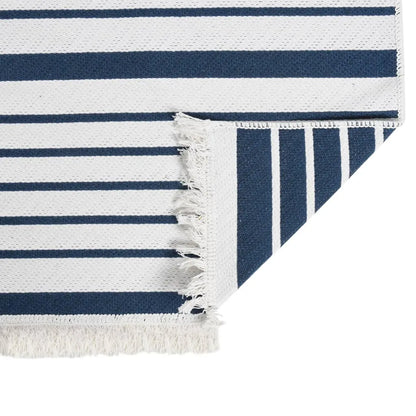  VidaXL Teppich Marineblau 100x300 Cm Baumwolle
