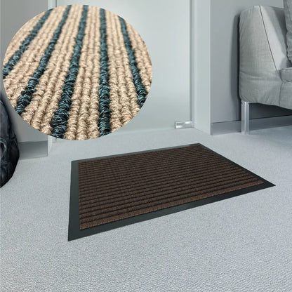  WEST & EAST Schmutzfangmatte - Braun-Schwarz 60 X 90 Cm - Fußabtreter - Sauberlaufmatte - Fußmatte - Bodenmatte - Türmatte - Fussmatte Innen Und Außen - Für Eingangsbereich - Rutschfest -Waschbar