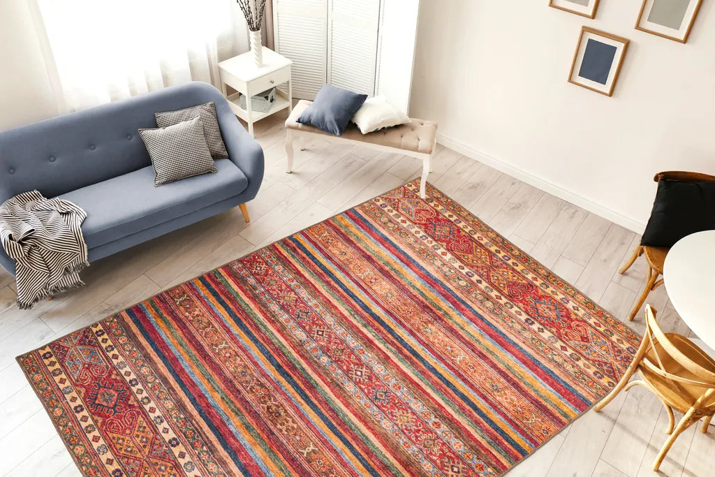  Kayoom - Kurzflor Teppich Faye 725 Multi / Rot Grösse: 110cm X 180cm
