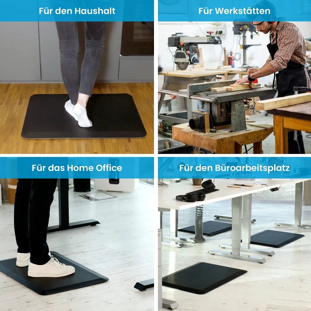  Ergotopia® Anti-Ermüdungsmatte Für Steharbeitsplätze, Ergonomische Arbeitsplatzmatte Für Gesundes & Schmerzfreies Stehen, Rutschfest & Langlebig, Ergonomische Schreibtisch Stehmatte