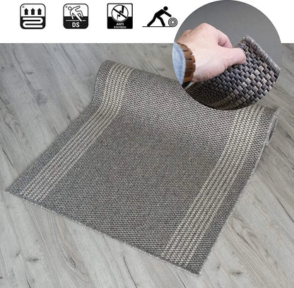  Teppich-Läufer Auf Maß Natura Sisal-Optik Grau-Beige Breite: 80 Cm, Länge: 250 Cm
