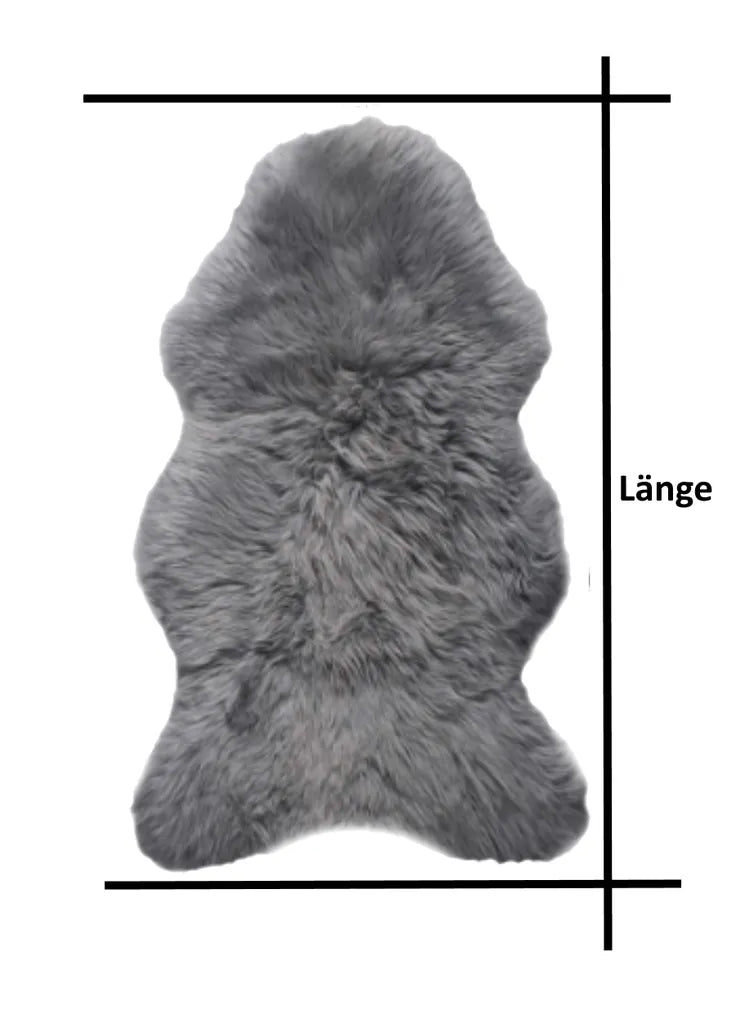  Walexo Schaffell Lammfell Läufer Naturfell Öko Gegerbt (100-110 Cm, GRAU)