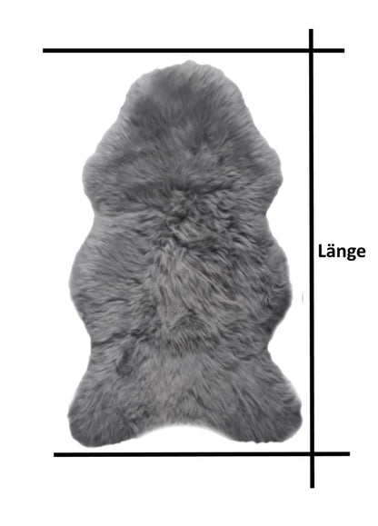  Walexo Schaffell Lammfell Läufer Naturfell Öko Gegerbt (100-110 Cm, GRAU)
