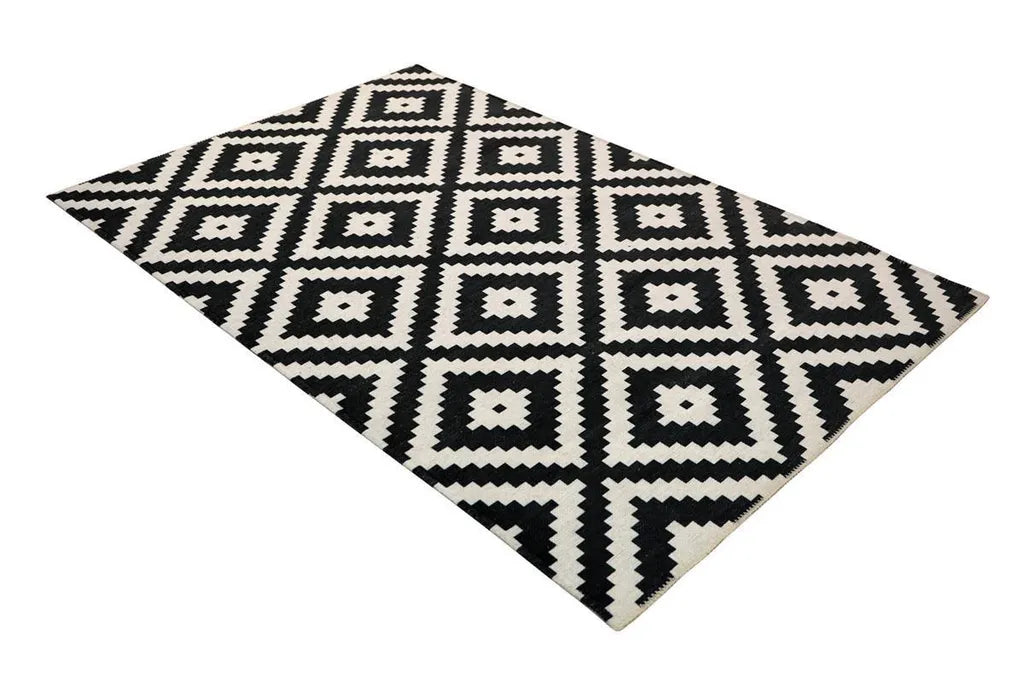  Teppich (160x230 Cm, Weiß-schwarz)